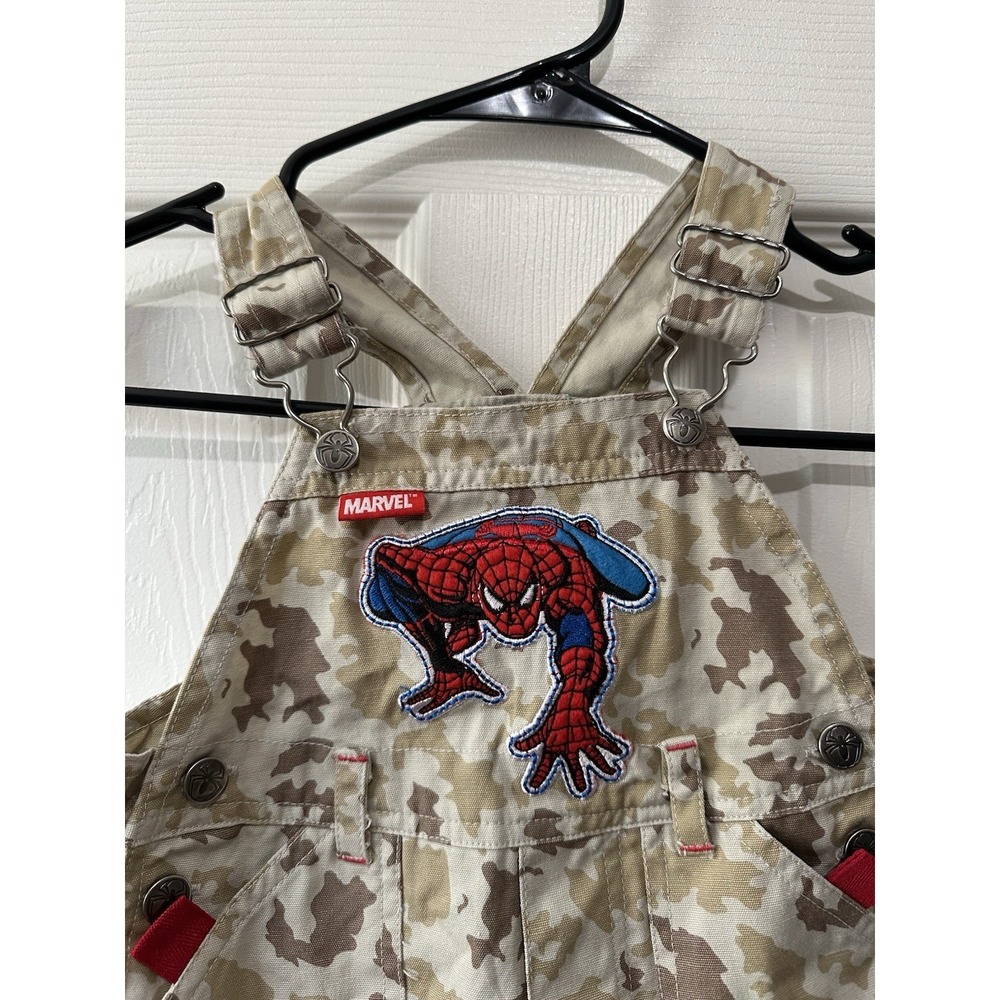 vintage Y2K Marvel Spider-Man camouflage overalls Rare 18M - Picture 2 of 9